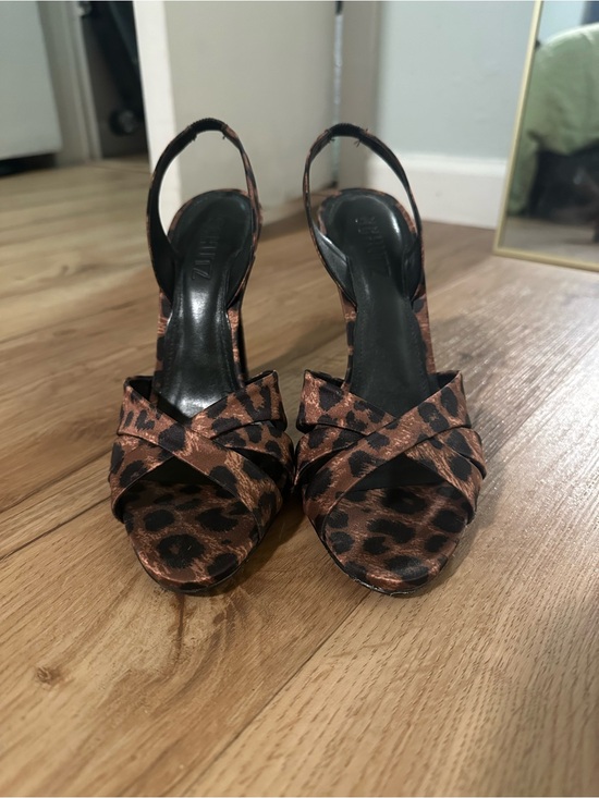 SCHUTZ Shoes - SCHUTZ Leopard Print Slingback Heels - Brown/Black